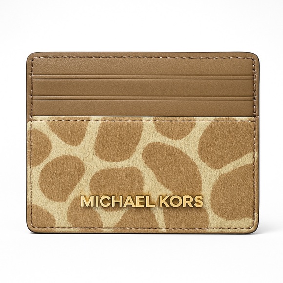 MICHAEL Michael Kors Accessories - Michael Kors Jet Set Haircalf Leather Card Holder NWT.